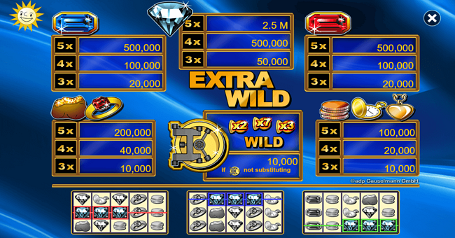 extra wild paytable paytable