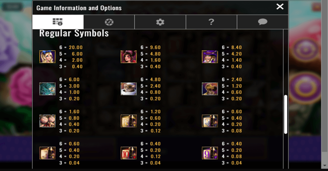 fairytale fortunes queen of hearts paytable paytable