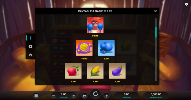 feather fury paytable paytable