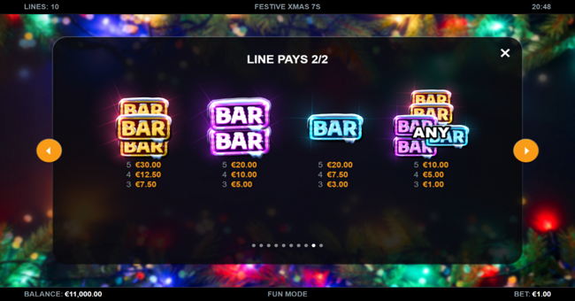 festive xmas 7s paytable 2 paytable