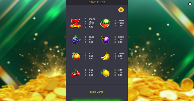 fiery sevens hot 20 paytable 2 paytable