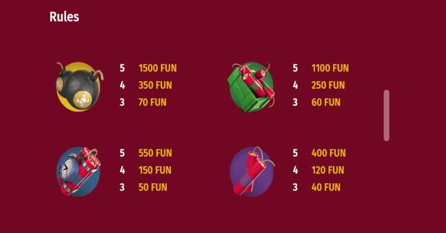 fire sloth paytable2 paytable