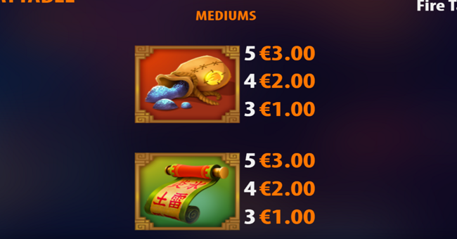fire tale paytable 2 paytable