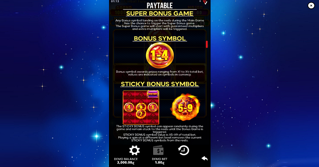 fireball fury hot bonus paytable 3 paytable