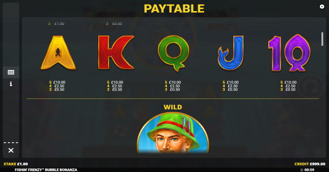 fishin frenzy bubble bonanza paytable 2 paytable