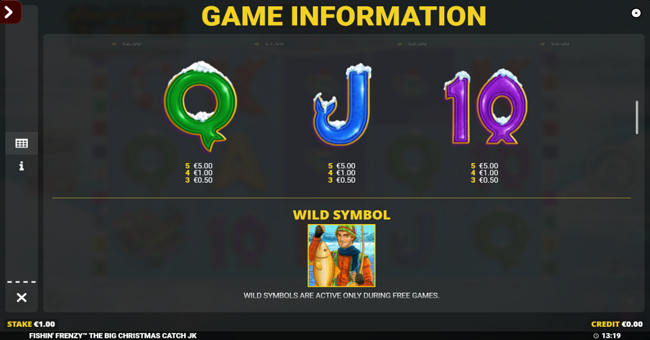 fishin frenzy the big christmas catch jackpot king paytable 2 paytable