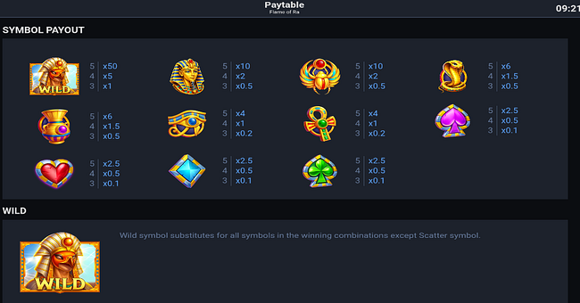 flame of ra paytable paytable