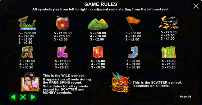 floating dragon dragon boat festival paytable paytable