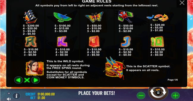 floating dragon hold and spin paytable paytable