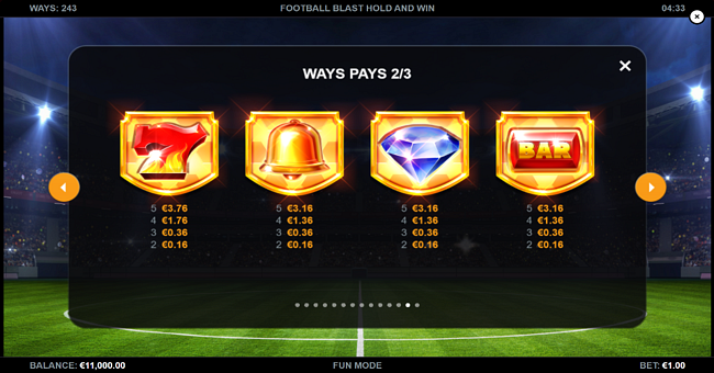 football blast hold and win paytable 2 paytable