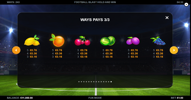 football blast hold and win paytable 4 paytable