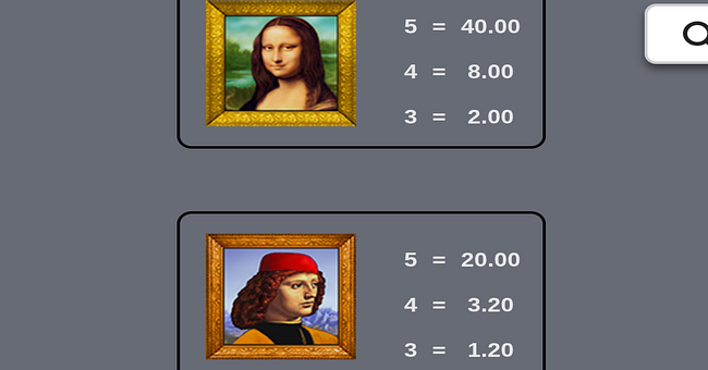 fort knox da vinci diamonds paytable 2 paytable