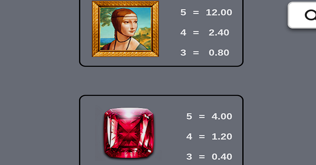 fort knox da vinci diamonds paytable 3 paytable