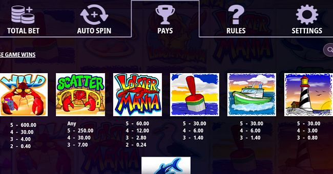 fort knox lucky larrys lobstermania paytable 1 paytable