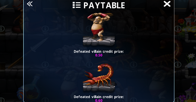 fortress charge paytable 1 paytable