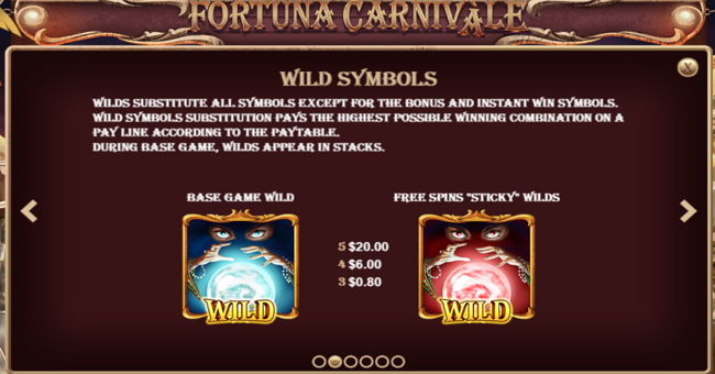fortuna carnivale paytable 2 paytable