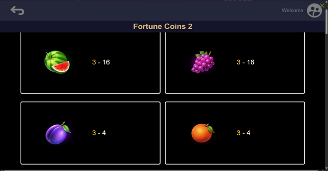 fortune coins 2 paytable 2 paytable