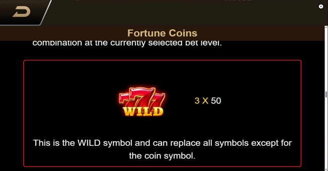 fortune coins hit the cash paytable 1 paytable