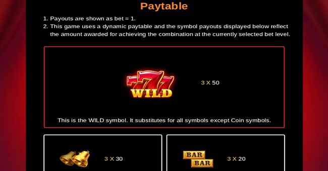 fortune coins unlimited fortune paytable 1 paytable