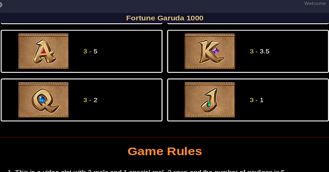fortune garuda 1000 paytable 2 paytable