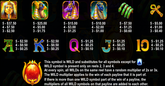 fortune of giza paytable paytable