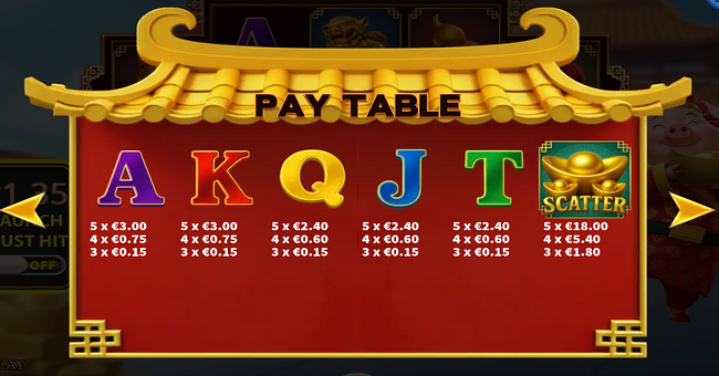 fortune pig vip paytable 2 paytable