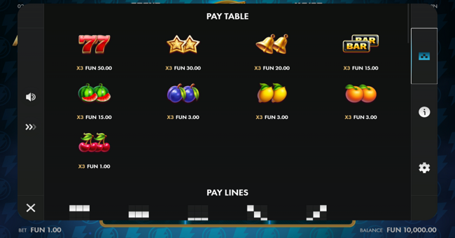 fortune power hold and win paytable 1 paytable
