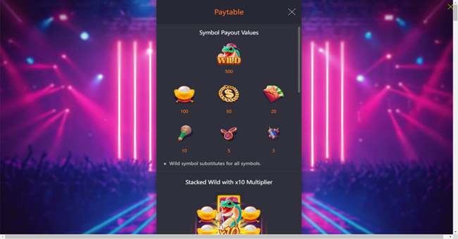 fortune snake paytable paytable