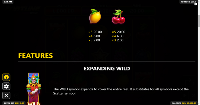 fortune wild paytable 2 paytable