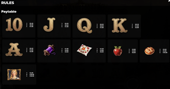 frau holle paytable paytable