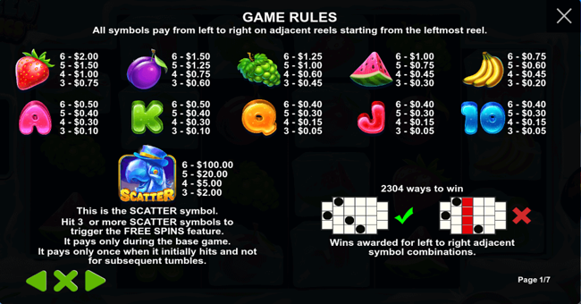 frozen tropics paytable paytable