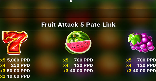 fruit attack 5 paytable 3 paytable