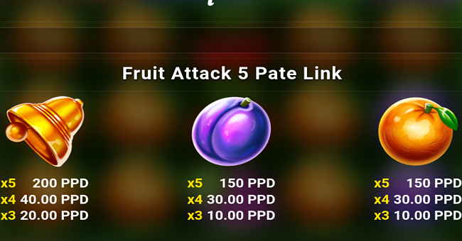 fruit attack 5 paytable 4 paytable