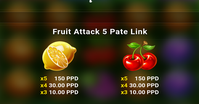fruit attack 5 paytable 5 paytable