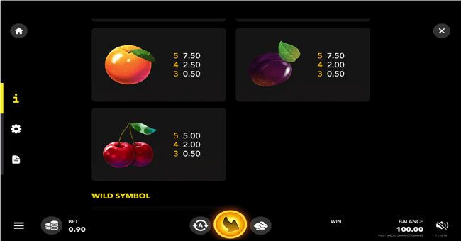 fruit macau paytable2 paytable
