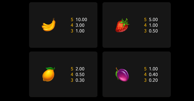 fruit machine mega bonus paytable2 paytable