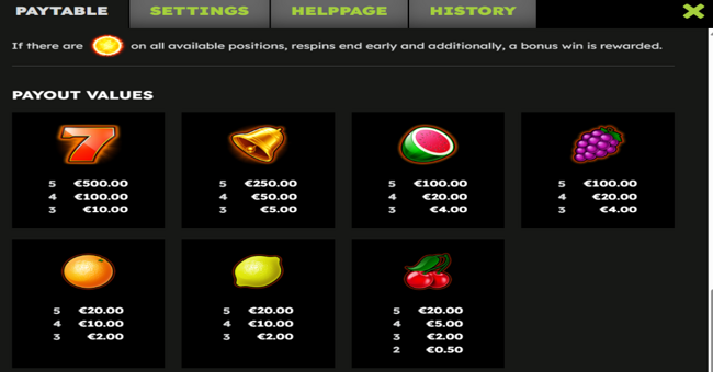fruit mania flaming link paytable paytable