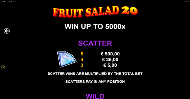 fruit salad 20 paytable 1 paytable