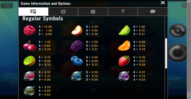fruit splash paytable paytable