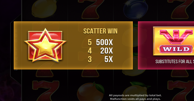 fruiti xxl paytable 1 paytable