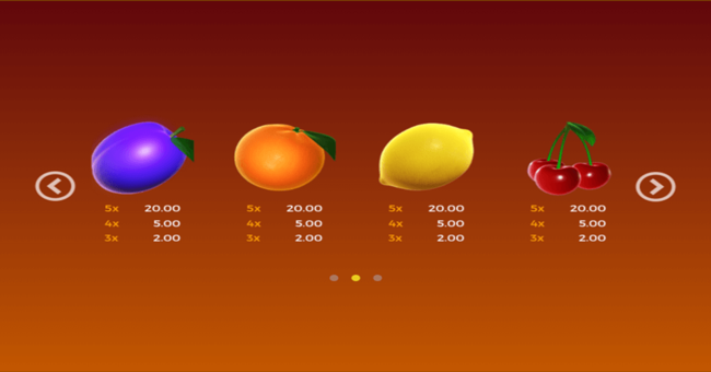 fruits in flames paytable2 paytable