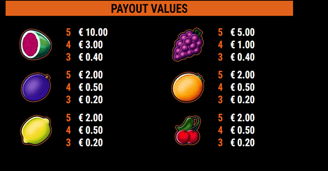 gamomat 40 finest xxl paytable paytable