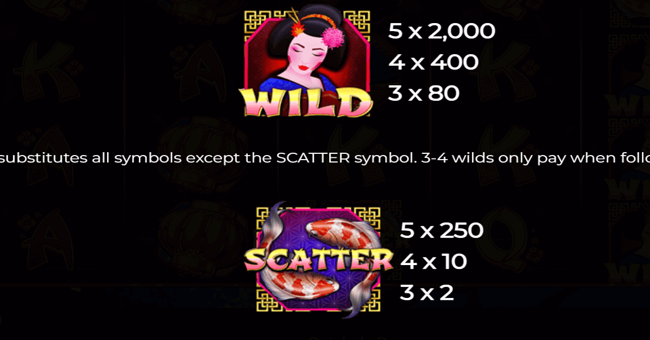 geishas dream paytable 1 paytable