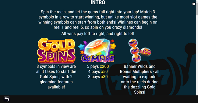 gem fire paytable 1 paytable