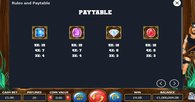 gem miner paytable 2 paytable