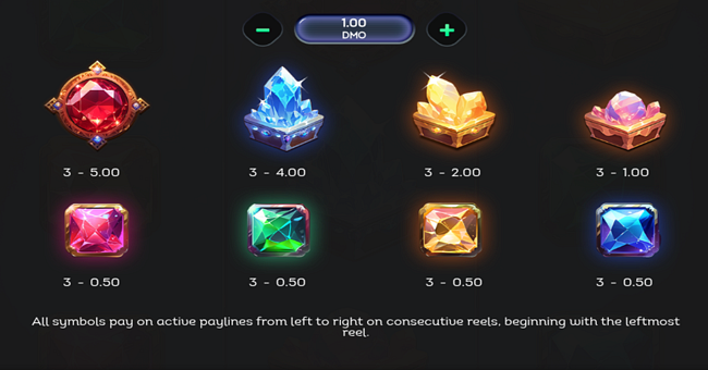 gems crown charging wilds paytable paytable