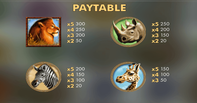 genesis gaming savanna king paytable paytable