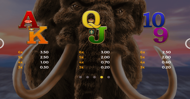 giant mammoth paytable2 paytable