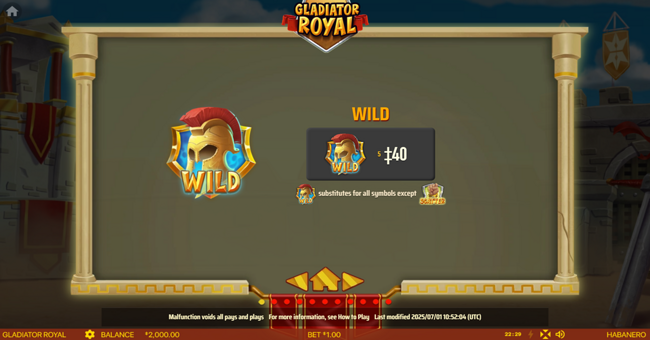 gladiator royal paytable 1 paytable