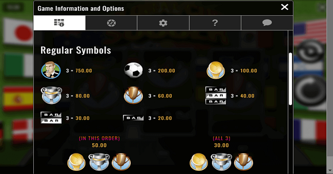 global cup soccer paytable paytable